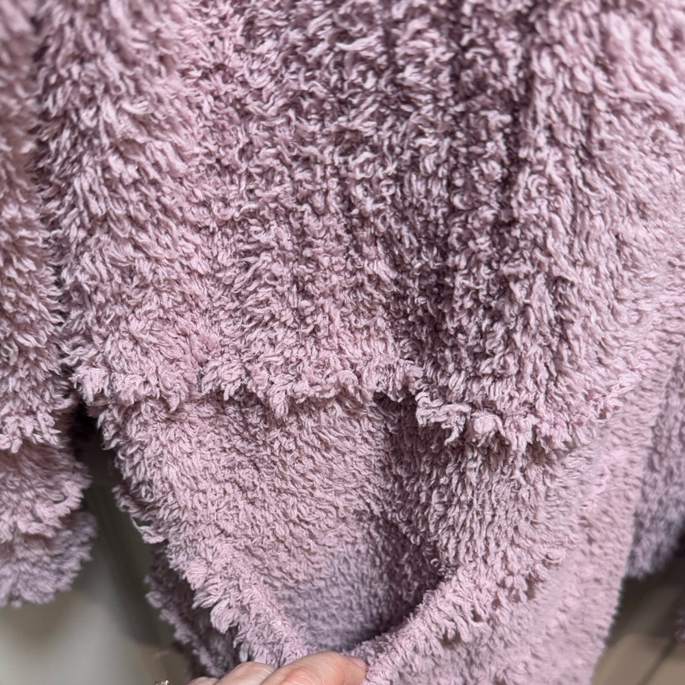 Barefoot Dreams Soft Pink Cardigan fringe ruffles boardwalk size XL - Picture 2 of 7